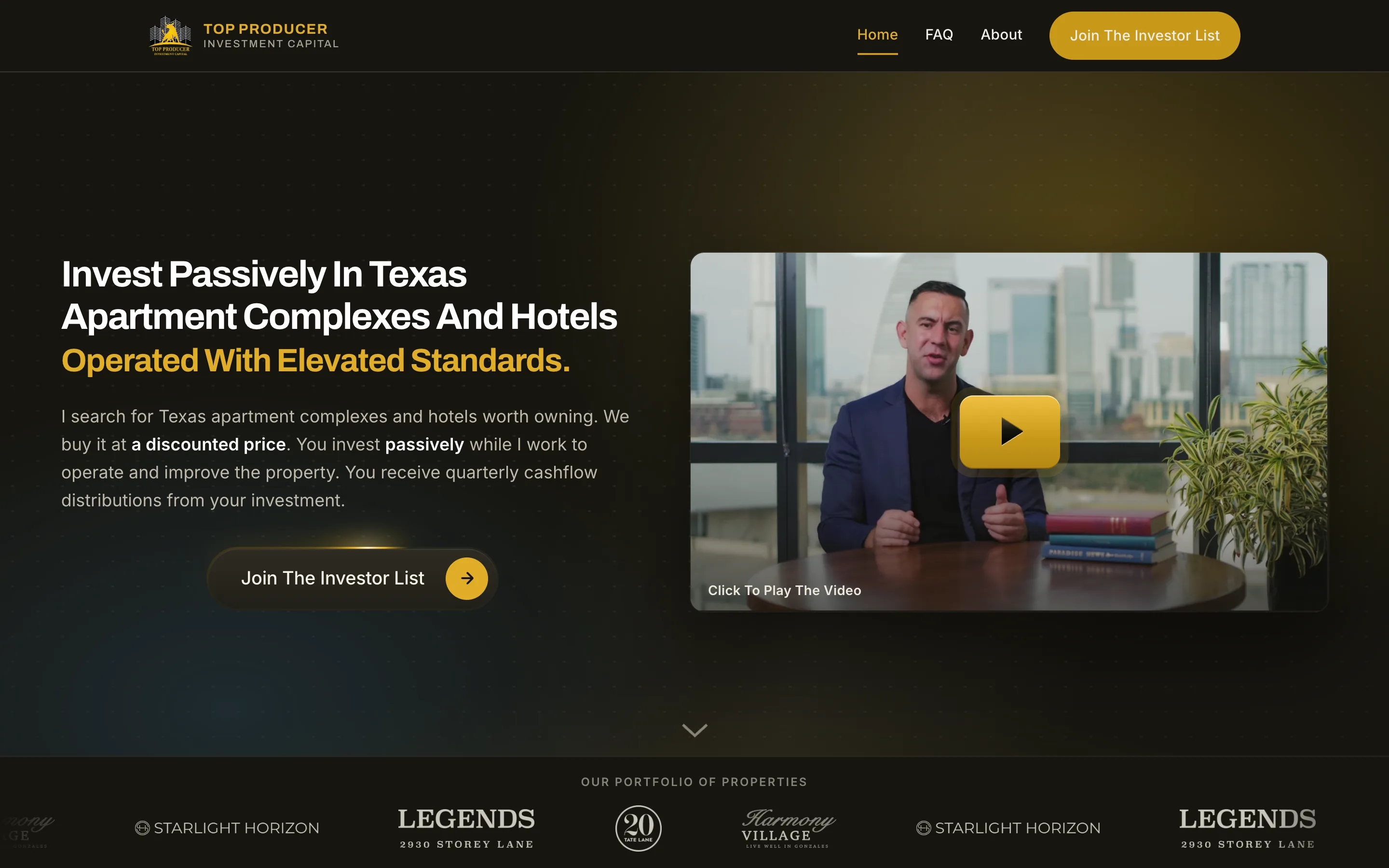 Top Producer Investment Capital website on a laptop